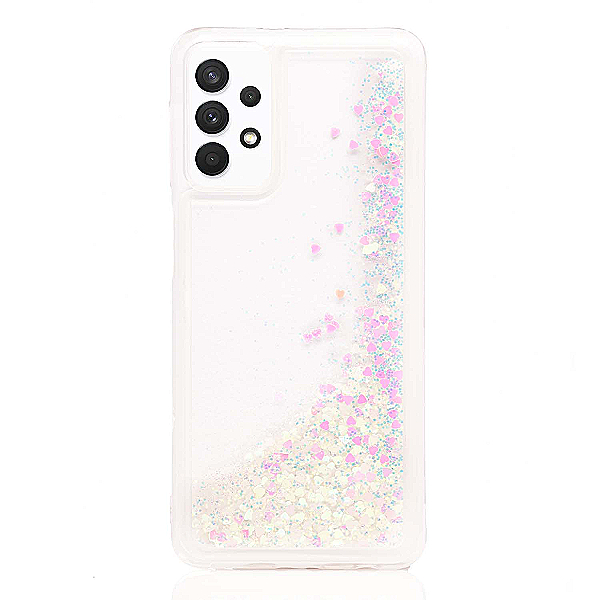 Maskica za Samsung Galaxy A13 (4G) / A23 / A32 5G  "Rain Of Glitter" - srce - Bijela #1