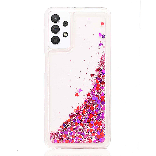 Maskica za Samsung Galaxy A53 5G  "Rain Of Glitter" - srce - Roza #3