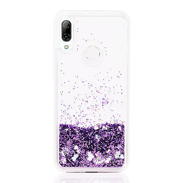 Maskica za Huawei P smart Z "Rain Of Glitter" - srce - Ljubičasta #1