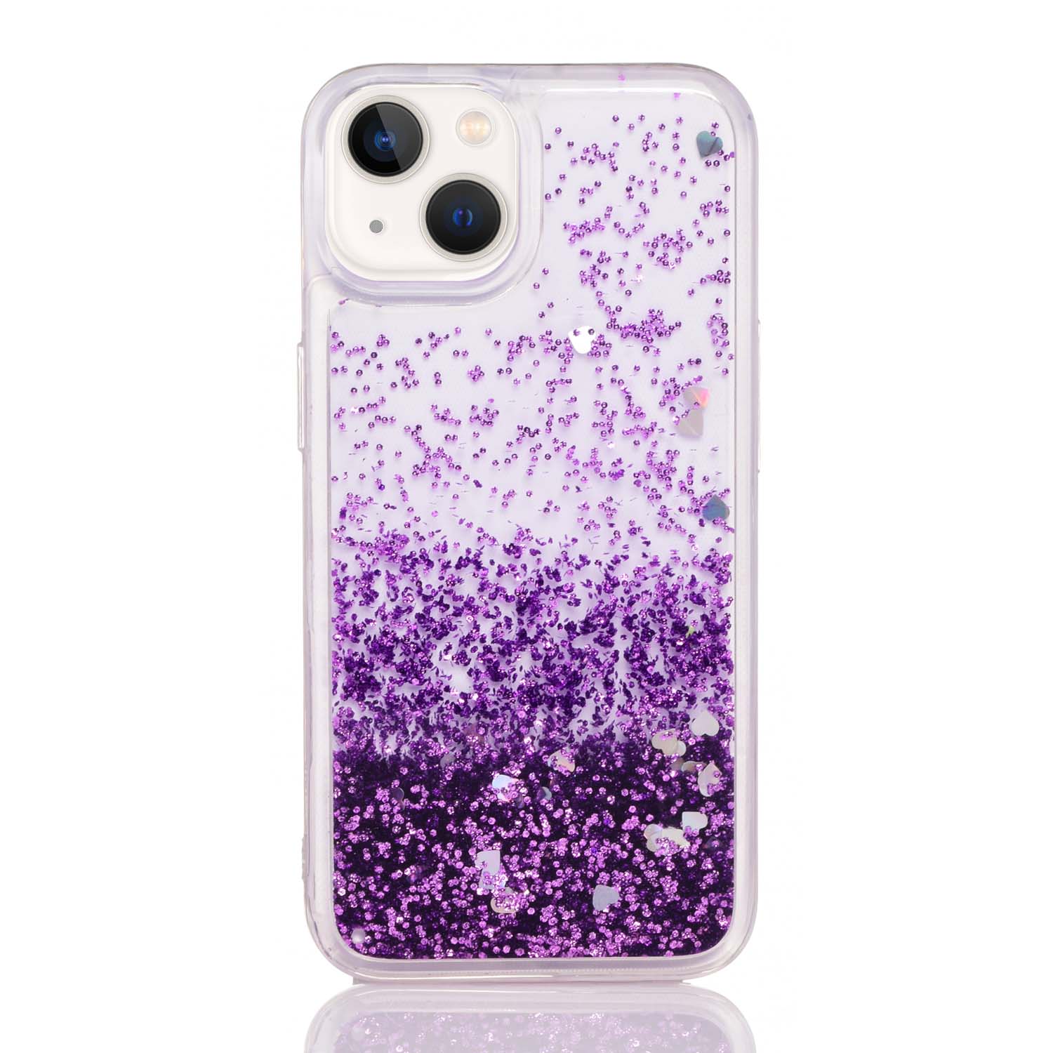 Maskica za iPhone 13 "Rain Of Glitter" - srce - Ljubičasta #1 Maskica za iPhone 13 "Rain Of Glitter" - srce - Ljubičasta #1