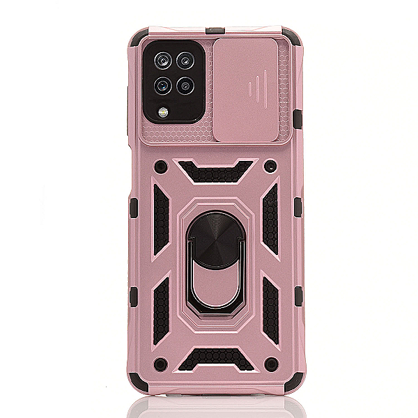 Maskica za Samsung Galaxy A12 "Camera Shield Case" - Metalik roza