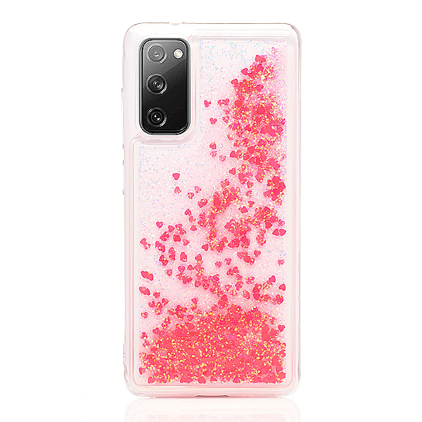 Maskica za Samsung Galaxy S20 FE "Rain Of Glitter" - srce - Narančasta #1