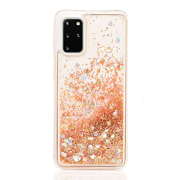 Maskica za Samsung Galaxy S20+ "Rain Of Glitter" - srce - Zlatna #1