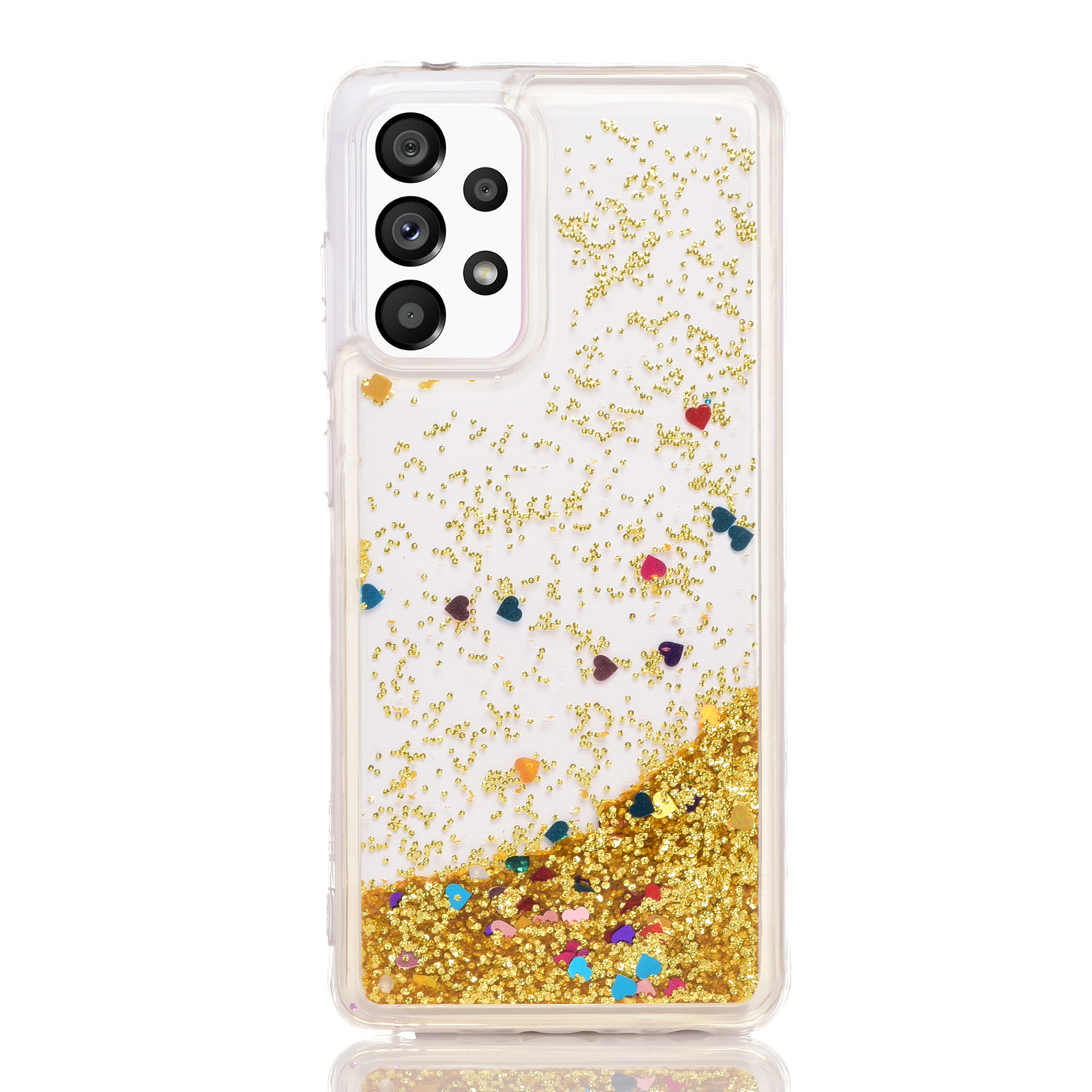 Maskica za Samsung Galaxy A33 5G "Rain Of Glitter" - srce - Zlatna #2 Maskica za Samsung Galaxy A33 5G "Rain Of Glitter" - srce - Zlatna #2