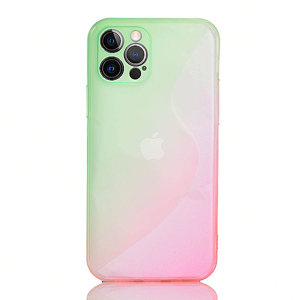 Maskica za iPhone 12 Pro "Ombre Sundae Flow" - Zeleno - roza