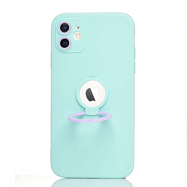 Maskica za iPhone 11 "Ring Color Case" - Zelena / ljubičasta