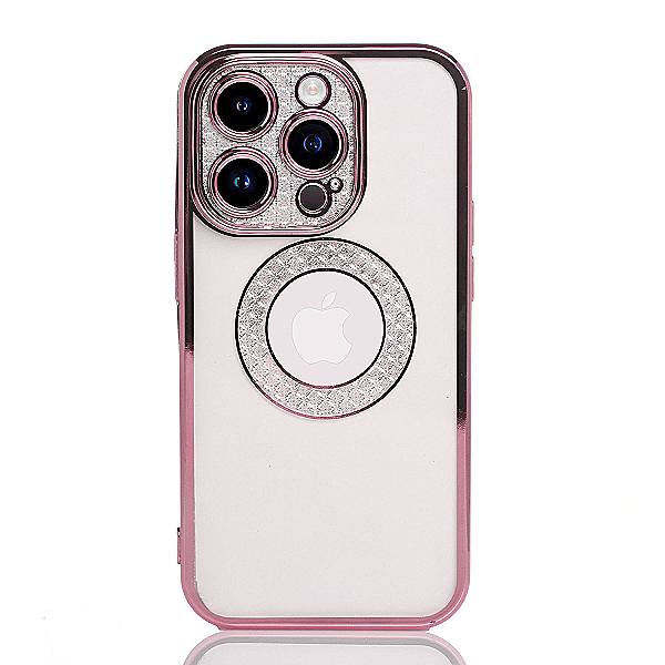 Maskica za iPhone 12 Pro "Elegant Transparent Diamond Case" - Roza