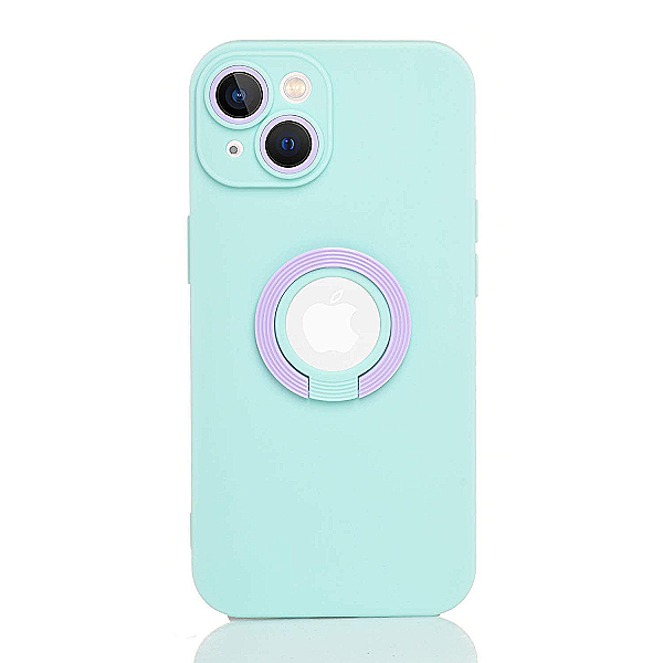 Maskica za iPhone 14 "Ring Color Case" - Zelena / ljubičasta