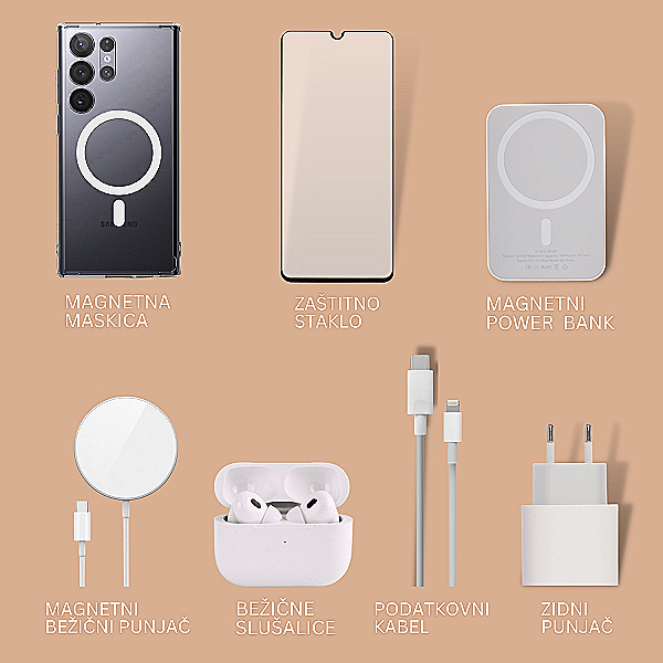 7u1 Paket za punjenje za Samsung Galaxy S23 Ultra - bežično punjenje