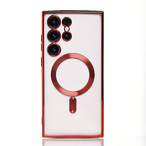 Maskica za Samsung Galaxy S25 Ultra "Magnet Transparent Case" - Crvena
