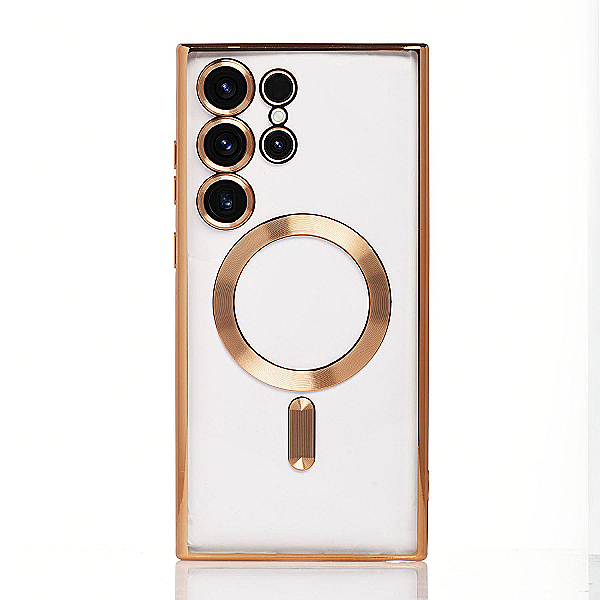 Maskica za Samsung Galaxy S23 Ultra "Magnet Transparent Case" - Zlatna