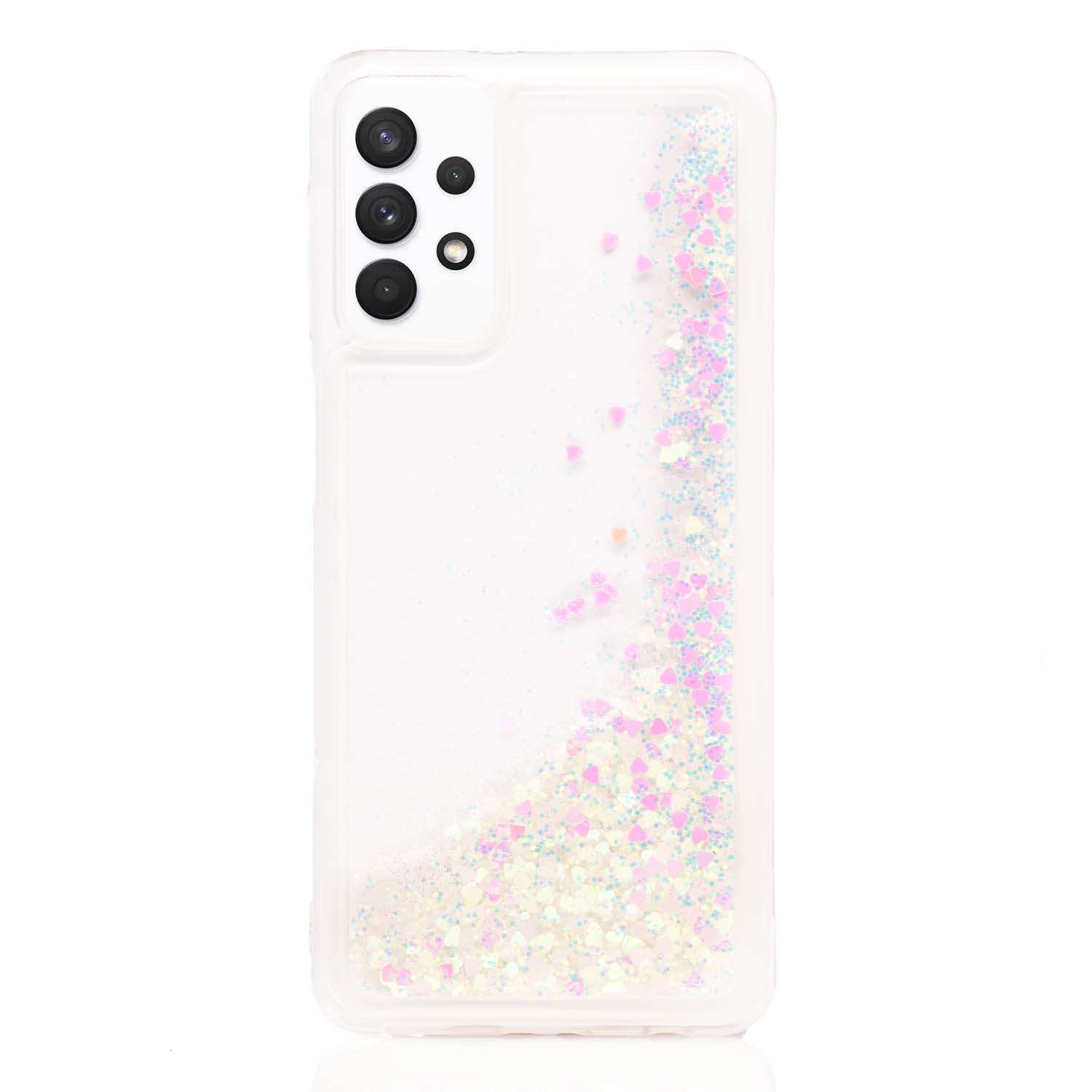 Maskica za Samsung Galaxy A33 5G "Rain Of Glitter" - srce - Bijela #1 Maskica za Samsung Galaxy A33 5G "Rain Of Glitter" - srce - Bijela #1