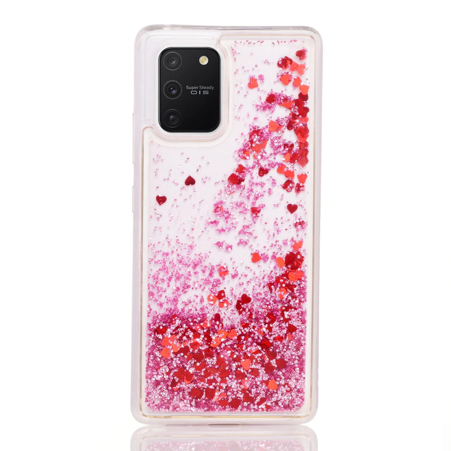 Maskica za Samsung Galaxy A02S / A03S "Rain Of Glitter" - srce - Roza #2 Maskica za Samsung Galaxy A02S / A03S "Rain Of Glitter" - srce - Roza #2