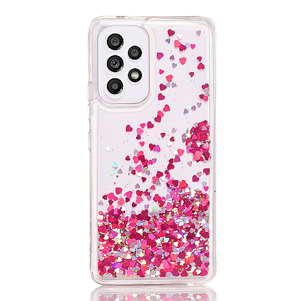 Maskica za Samsung Galaxy A33 5G  "Rain Of Glitter" - srce - Ljubičasta #2