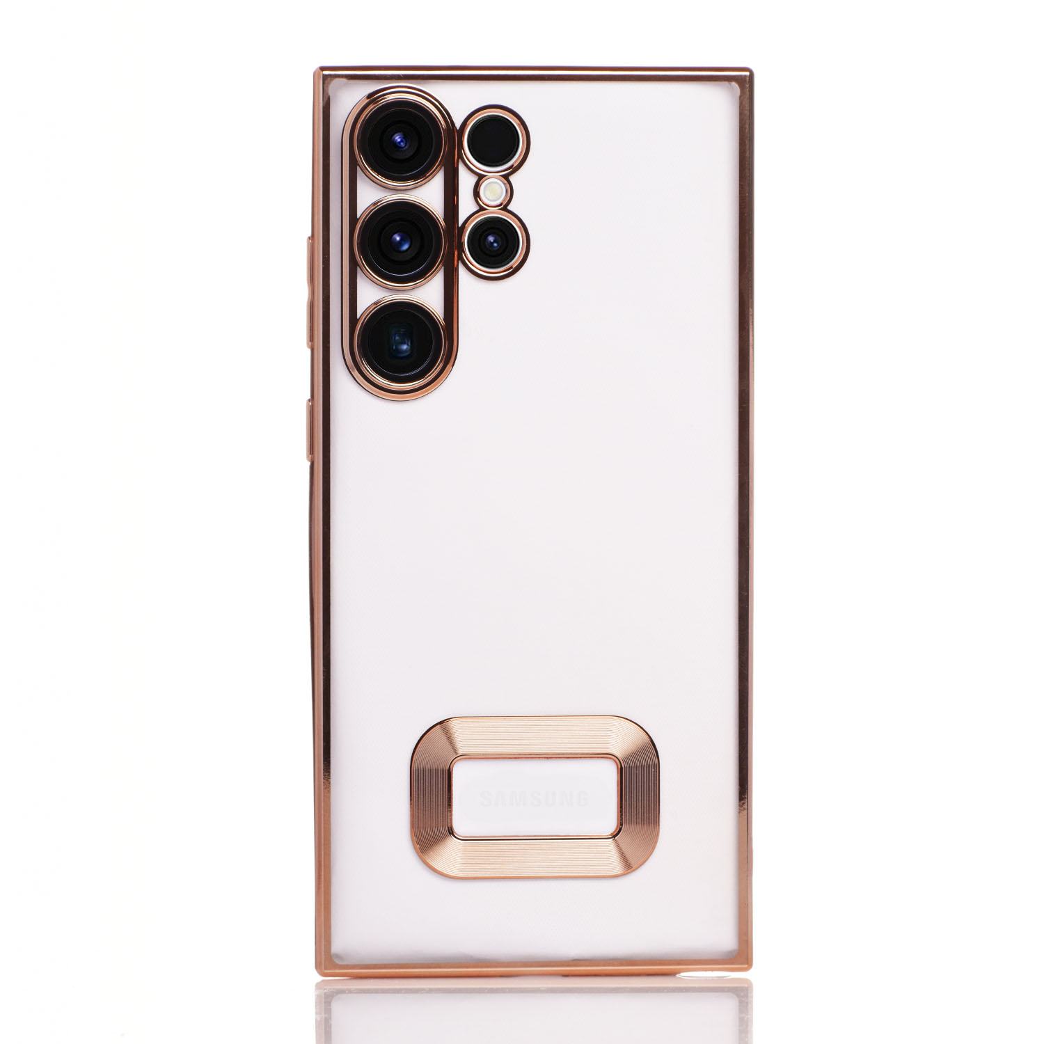 Maskica za Samsung Galaxy S22 Ultra "Elegant Transparent Case" - Zlatna Maskica za Samsung Galaxy S22 Ultra "Elegant Transparent Case" - Zlatna